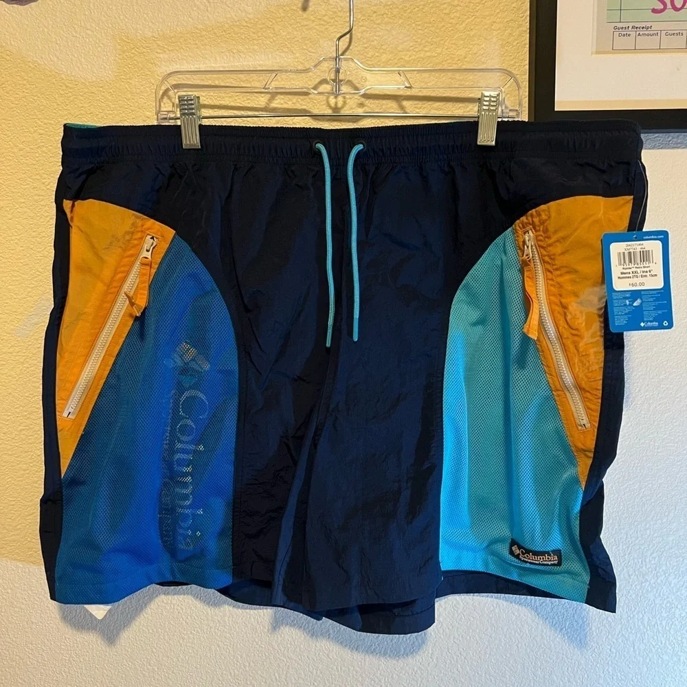 Columbia Yellow and Blue Ripstop Shorts size xxl